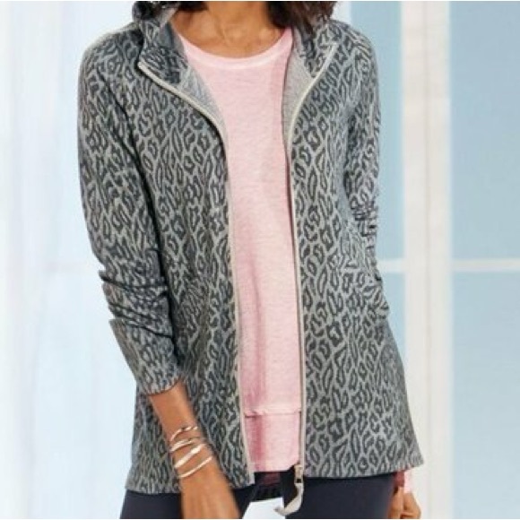 Soft Surroundings Jackets & Blazers - Soft Surroundings Lyra Hooded Zip Jacket Animal Print